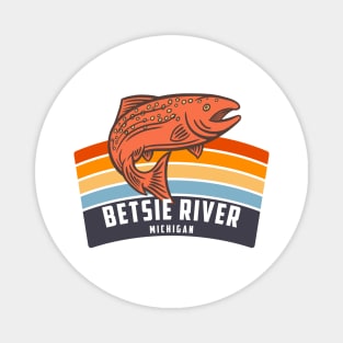 Betsie River Michigan Salmon Fishing Graphic Magnet